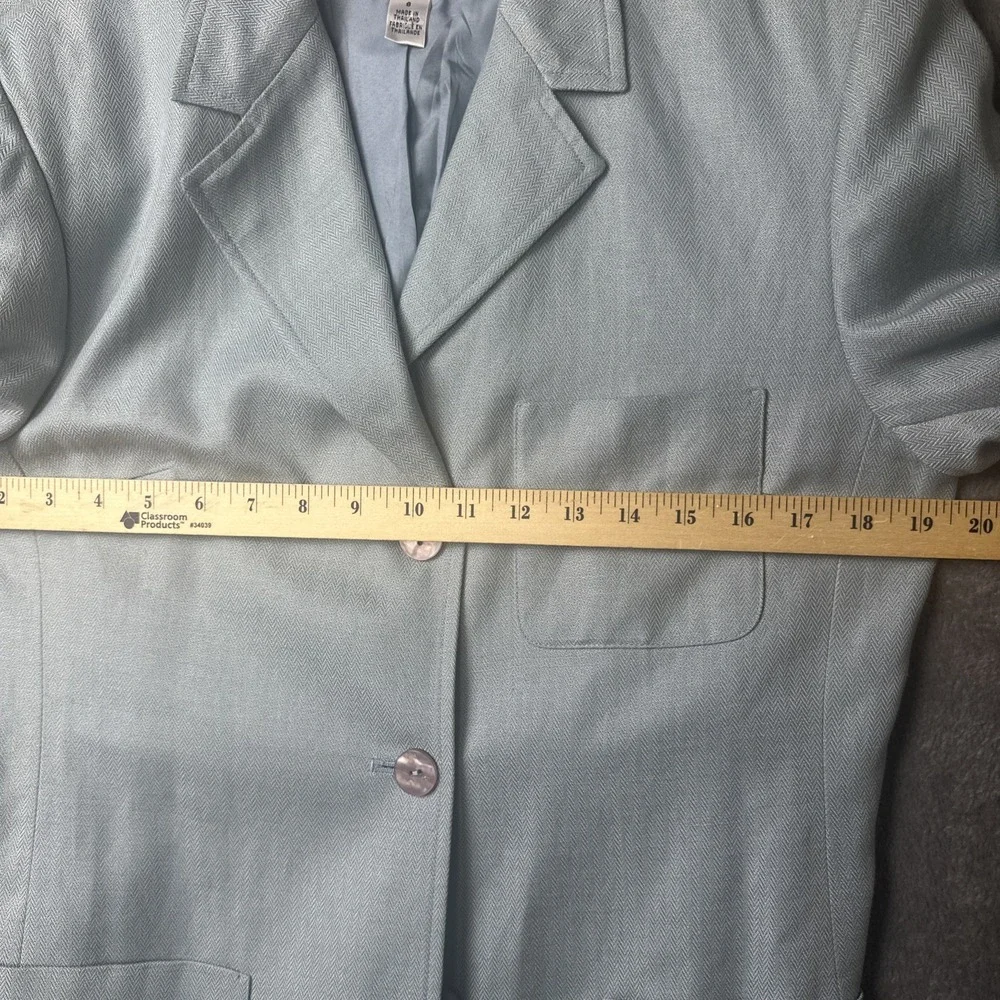 Talbots Irish Linen Skirt‎ Suit Set Women's Size 8 Waist 28 Inch Lined Blue Gray